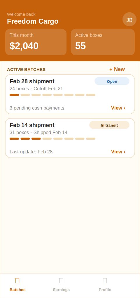 Forwarder dashboard